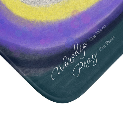 Worship Pray Bath Mat — Encouraging Bathroom Rug