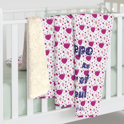 Sherpa Fleece Blanket - Hope as Anchor of Soul