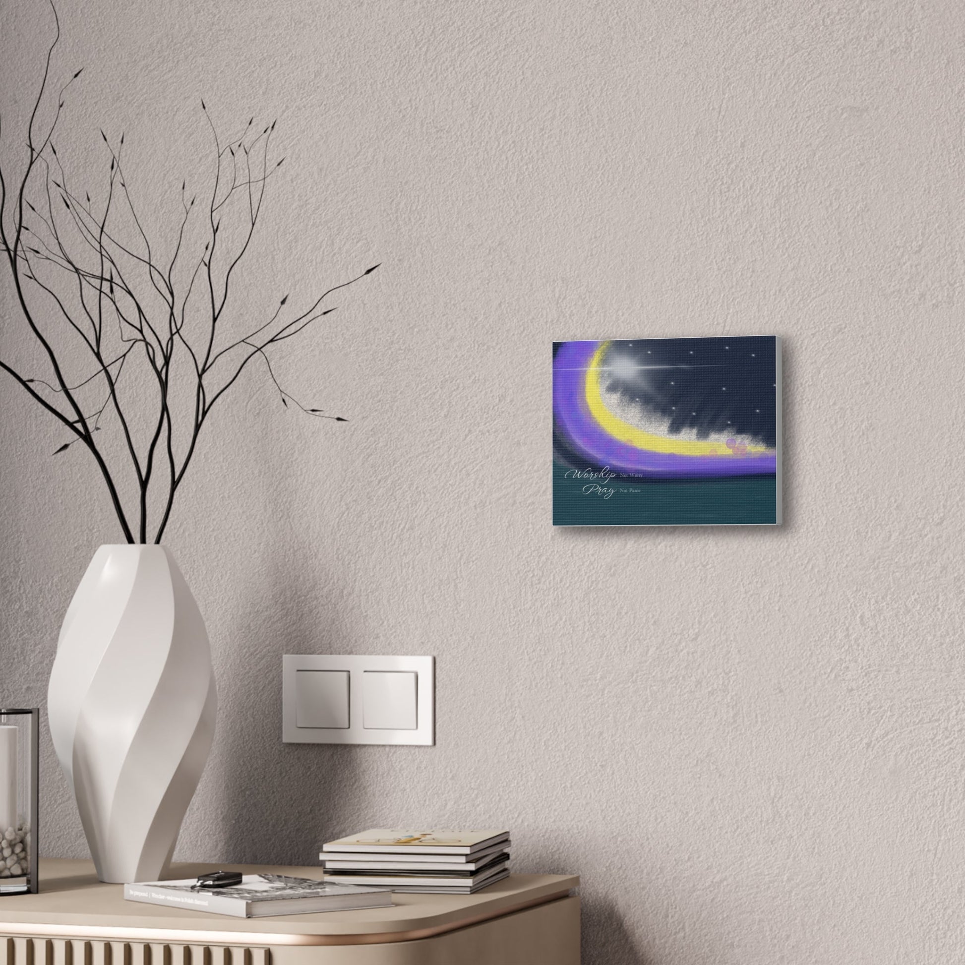 Canvas Stretched, 0.75"Worship Not Worry - Gifts a blessing
