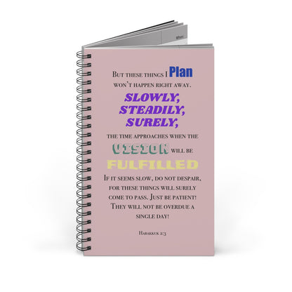Inspirational Spiral Journal - Plan for Your Vision - Gifts a blessing