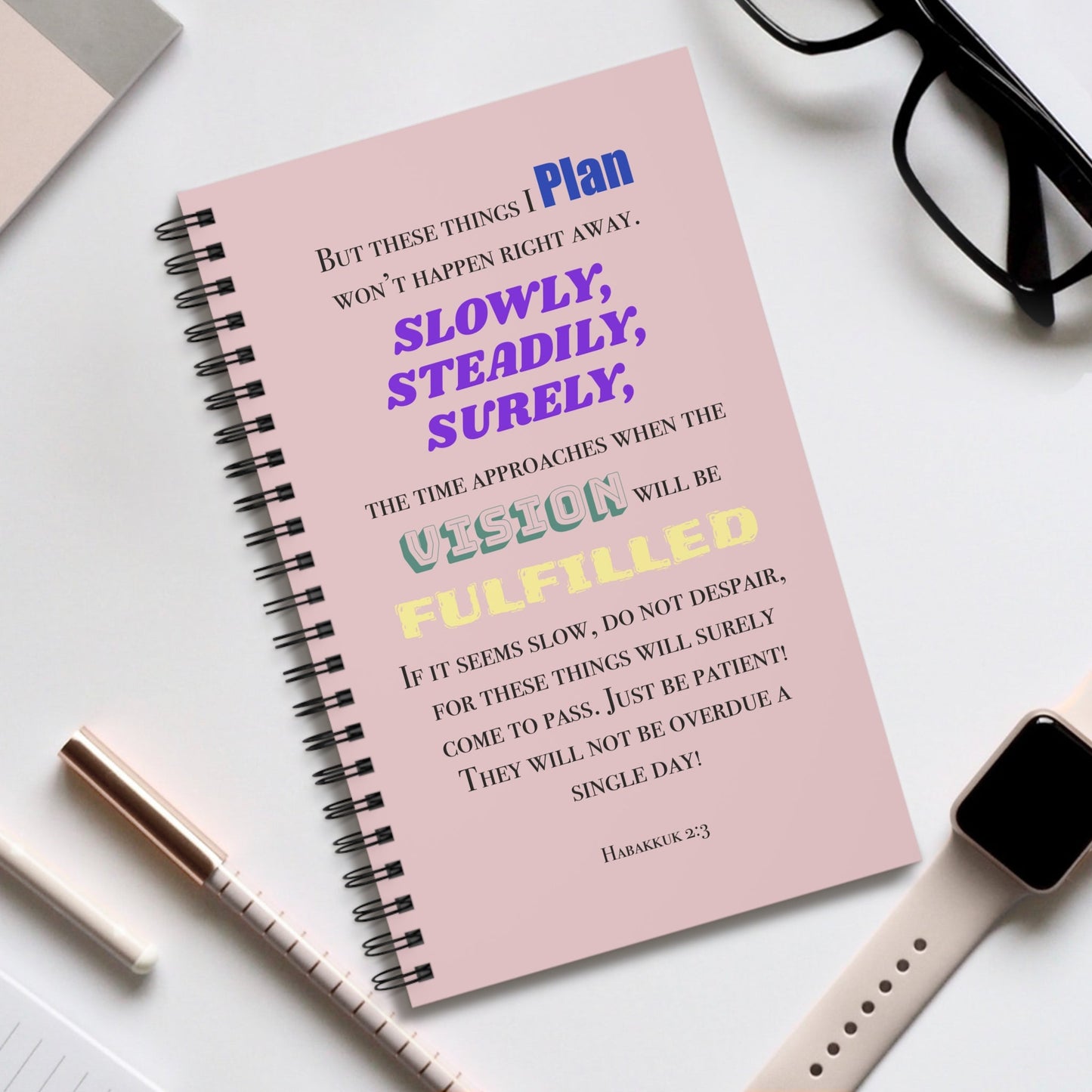 Inspirational Spiral Journal - Plan for Your Vision - Gifts a blessing