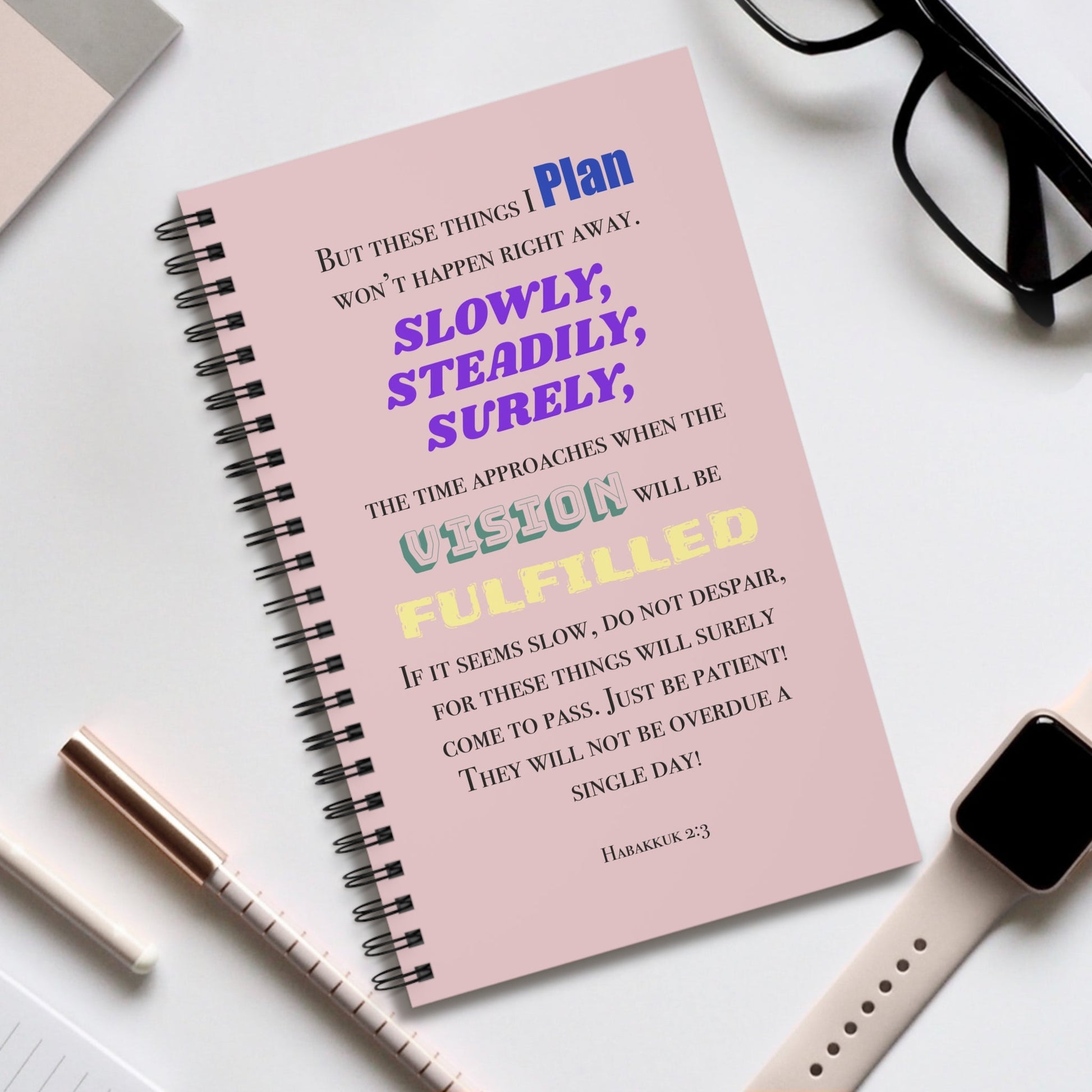 Inspirational Spiral Journal - Plan for Your Vision - Gifts a blessing