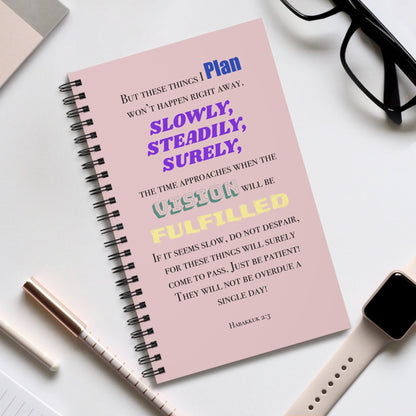 Inspirational Spiral Journal - Plan for Your Vision - Gifts a blessing