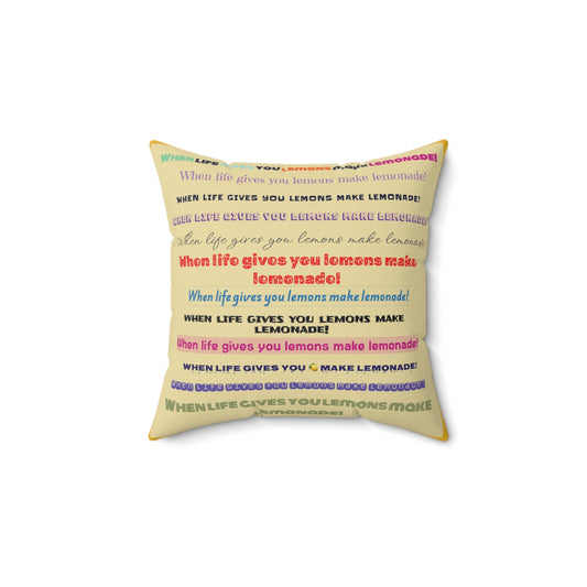 Square Pillow Lemonade Inspirational Quote - Gifts a blessing