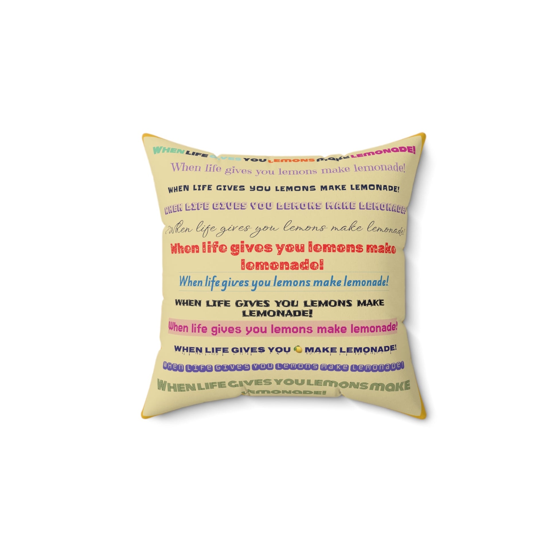 Square Pillow Lemonade Inspirational Quote - Gifts a blessing
