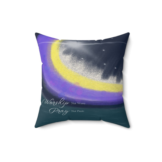 Worship Not Worry Square Pillow - Gifts a blessing